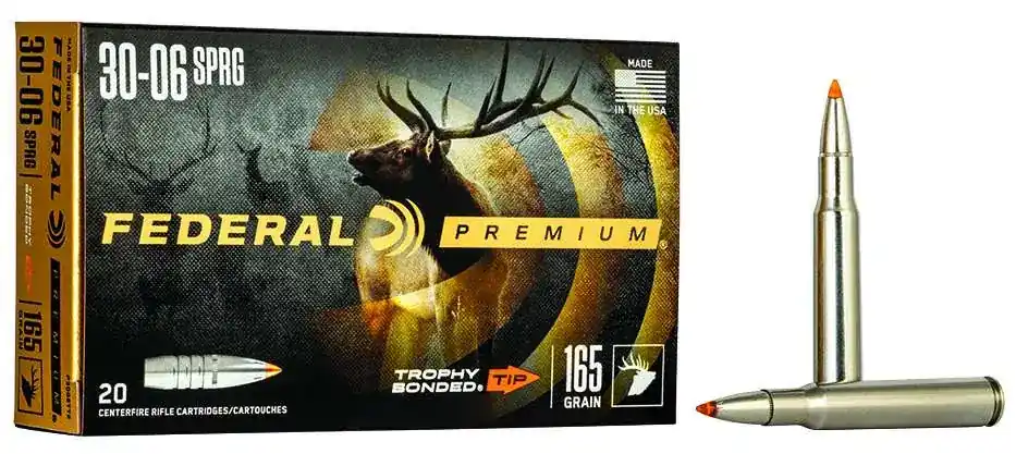 Federal P3006TT2 Premium 30-06 Springfield 165 gr Trophy Bonded Tip 20 Round Box