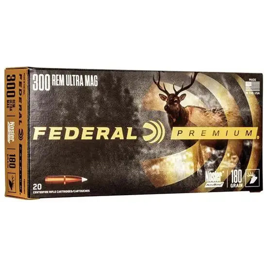 Federal P300RUMA1 Premium 300 RUM 180 gr Nosler Accubond (AB) 20 Round Box