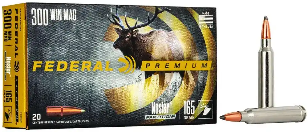 Federal P300WK Premium 300 Win Mag 165 gr Nosler Partition (NP) 20 Round Box