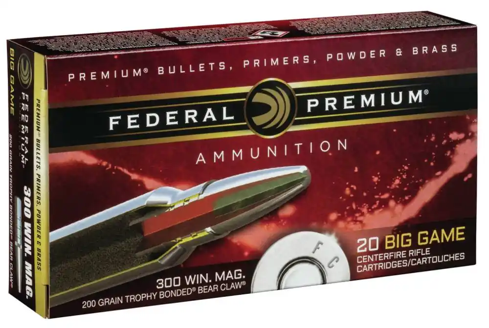 Federal P300WT1 Premium 300 Win Mag 200 gr Trophy Bonded Bear Claw (TBBC) 20 Round Box
