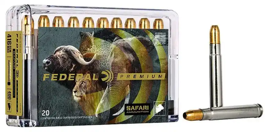 Federal P416RT2 Premium Safari Cape-Shok 416 Rem Mag 400 gr Trophy Bonded Sledgehammer Solid (TBSH) 20 Round Box