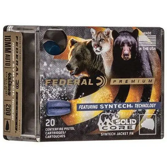 Federal P44SHC1 Premium 44 Rem Mag 300 gr Solid Core Synthetic Flat Nose 20 Round Box