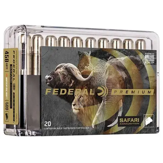 Federal P458LT1 Premium Safari Cape-Shok 458 Lott 500 gr Trophy Bonded Bear Claw (TBBC) 20 Round Box