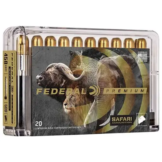 Federal P458LT2 Premium Safari Cape-Shok 458 Lott 500 gr Trophy Bonded Sledgehammer Solid (TBSH) 20 Round Box