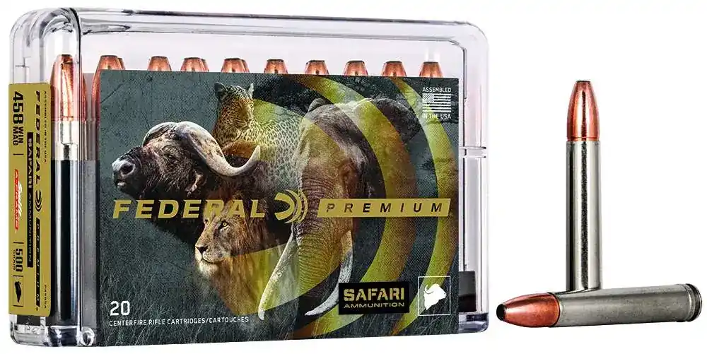 Federal P458SA Premium Safari Cape-Shok 458 Win Mag 500 gr Swift A-Frame (SWFR) 20 Round Box