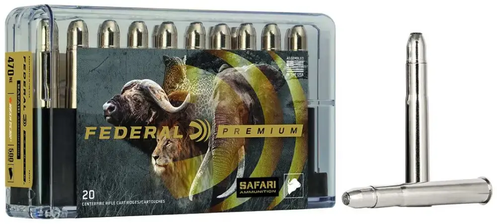 Federal P470T1 Premium Safari Cape-Shok 470 Nitro Express 500 gr Trophy Bonded Bear Claw (TBBC) 20 Round Box