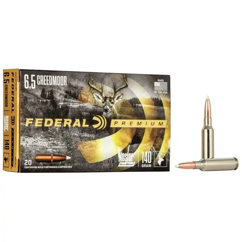 Federal P65CRDA1 Premium 6.5 Creedmoor 140 gr Nosler Accubond (AB) 20 Round Box