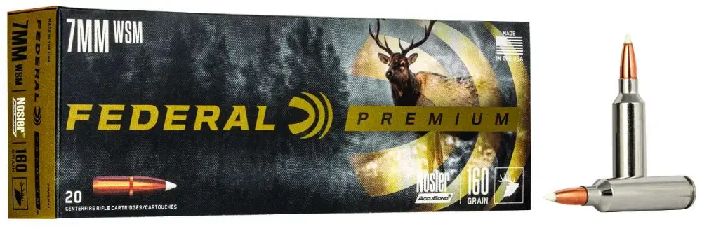 Federal P7WSMA1 Premium 7mm WSM 160 gr Nosler Accubond (AB) 20 Round Box