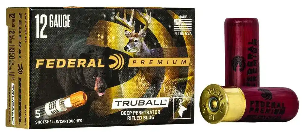 Federal PB127DPRS Premium Vital-Shok TruBall Deep Penetrator 12 Gauge 2.75 1 oz Slug Shot 5 Round Box