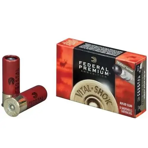 Federal PB127RS Premium Vital-Shok TruBall 12 Gauge 2.75 Rifled Slug 1 oz Slug Shot 5 Round Box