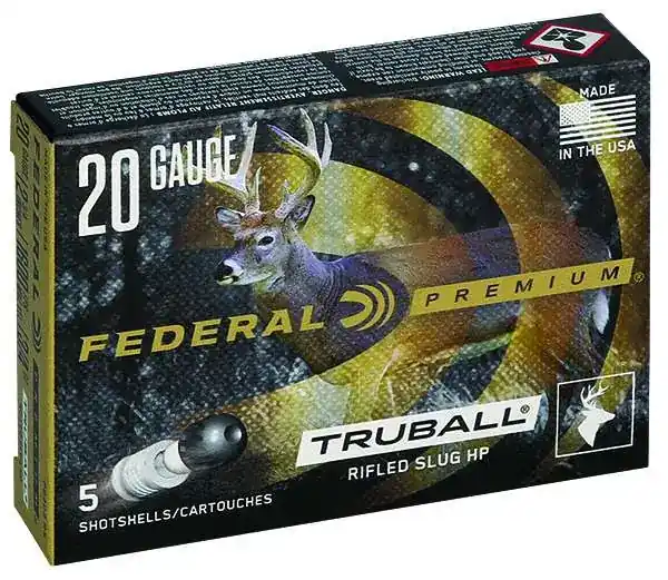 Federal PB203RS Premium Vital-Shok TruBall 20 Gauge 2.75 Rifled Slug 3/4 oz Slug Shot 5 Round Box
