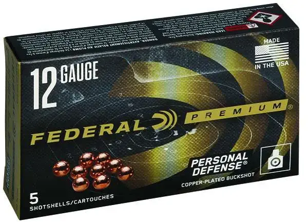 Federal PD13200 Premium Personal Defense 12 Gauge 2.75 9 Pellets 00 Buck Shot 5 Round Box