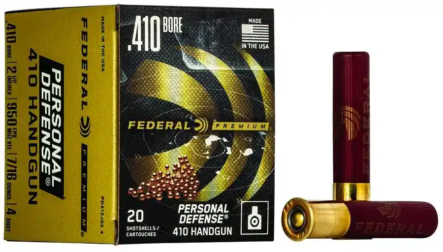 Federal PD412JGE4 Premium Personal Defense 410 Bore 2.5 7/16 oz 4 Shot 20 Round Box