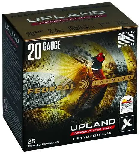 Federal PF20475 Premium Upland Wing-Shok High Velocity 20 Gauge 2.75 1 oz 7.5 Shot 25 Round Box