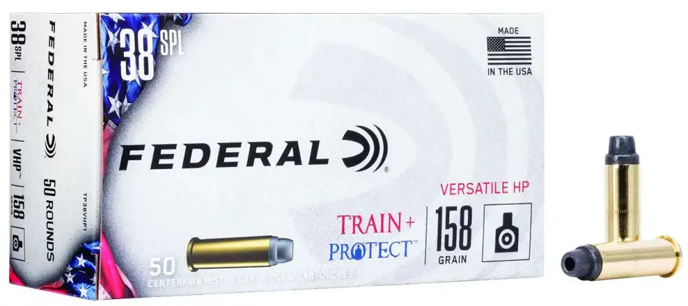 Federal TP38VHP1 Train + Protect 38 Special 158 gr Versatile Hollow Point 50 Round Box