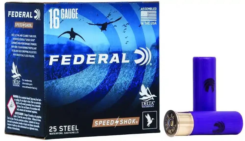 Federal WF1682 Speed-Shok Waterfowl 16 Gauge 2.75 15/16 oz 2 Shot 25 Round Box