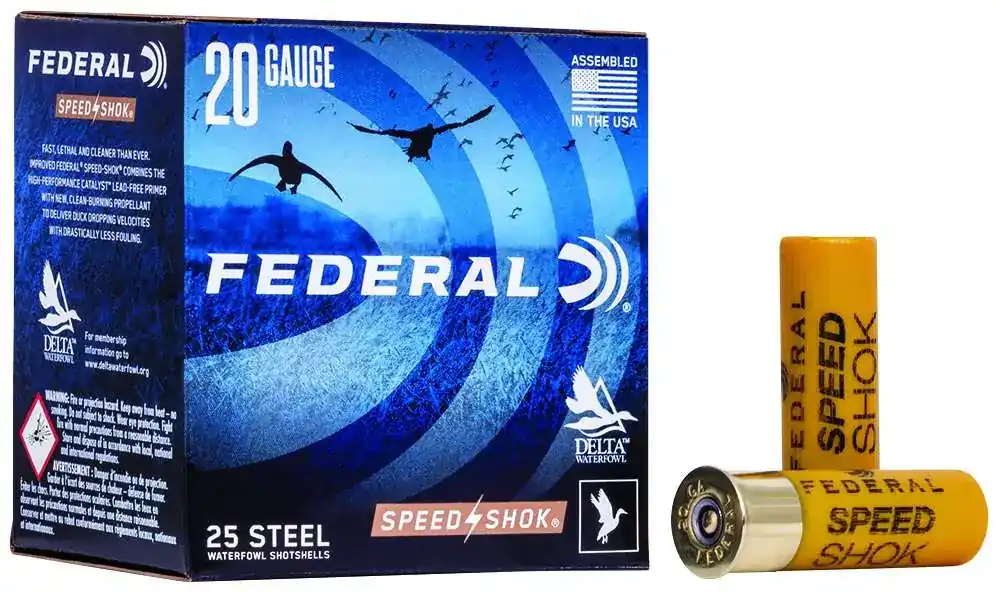 Federal WF2084 Speed-Shok Waterfowl 20 Gauge 2.75 3/4 oz 4 Shot 25 Round Box