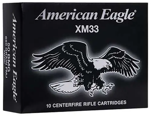 Federal American Eagle Rifle 50 Browning Machine Gun (BMG) 660 GR Full Metal Jacket 10 Round Box