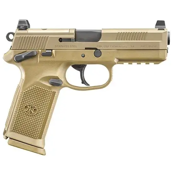 FN 66100223 FNX 45 ACP 4.50" 10+1 Flat Dark Earth Interchangeable Backstrap Grip