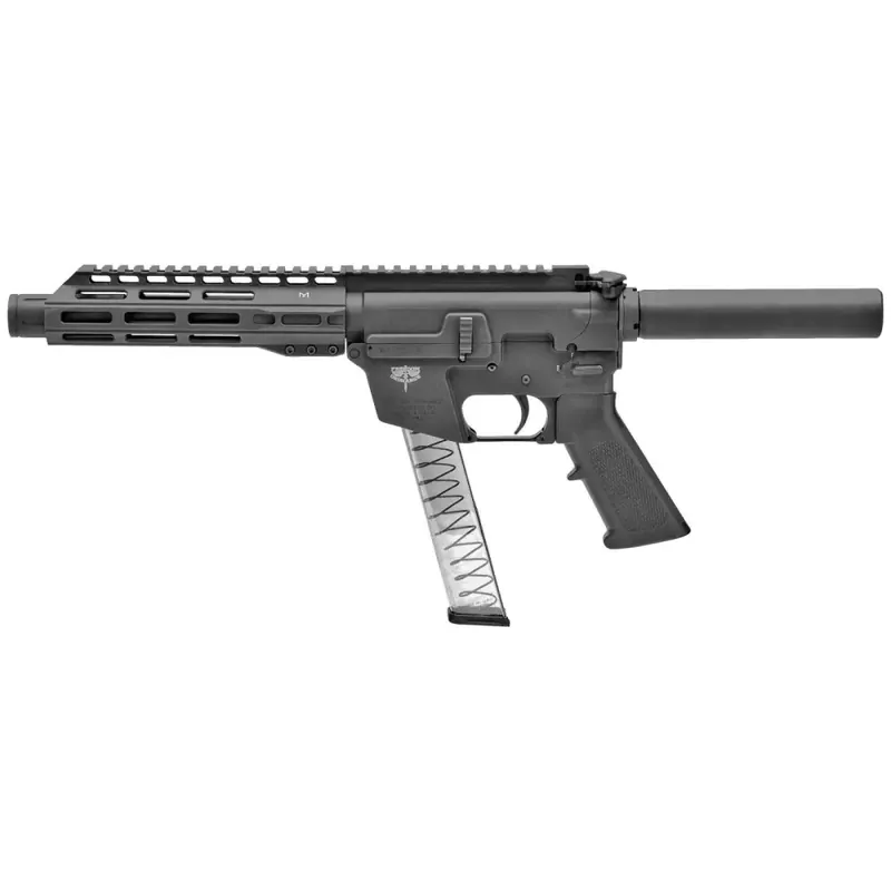 Freedom Ordnance FX9P8 FX-9 9mm Luger 8.25" 33+1 Black Hard Coat Anodized Black Polymer Grip KAK Shockwave Pistol Brace