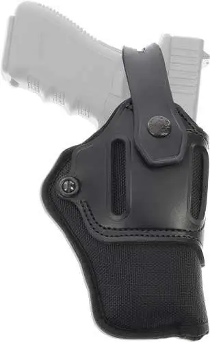 Galco SR44B Switchback Black Synthetic Holster w/Leather Top Belt Taurus 66 4" Ambidextrous Hand