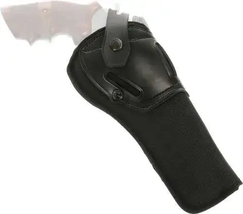 Galco SR66B Switchback Black Synthetic Holster w/Leather Top Belt S&W Model 27/28 6" Ambidextrous Hand