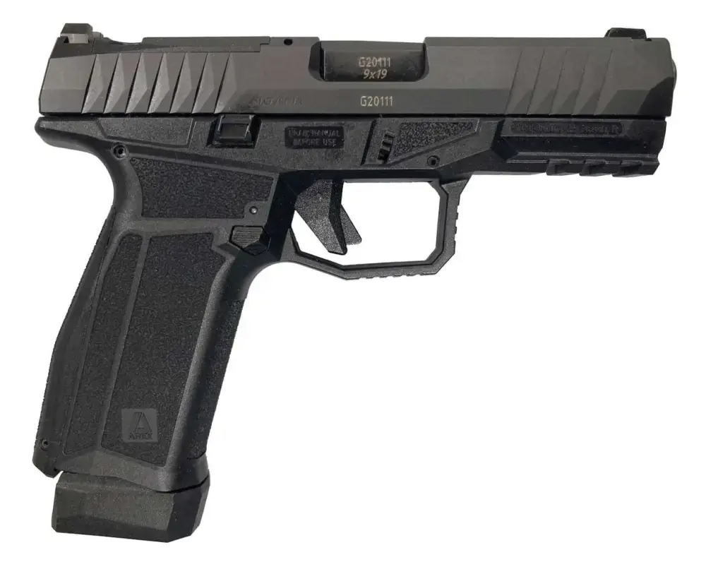 Arex Delta X OR 9mm / 1x17rd Mag, 1x 17+2 Mag / Serialized Trigger Assembly / Interchangeable Frame and Backstraps / Ambi Magazine Release & Slide Release / 5x Optics Plates / Black