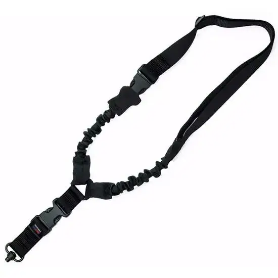 Grovtec US Inc GTSL52 Bungee Sling with Push Button Swivel Single-Point Black Elastic for Rifle/Shotgun