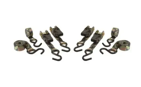HME RS4PK Camouflage Ratchet Tie Down Straps Camouflage 4 Pack