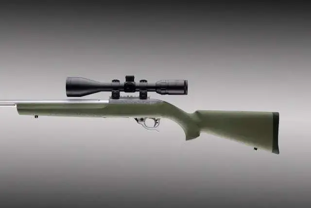 Ruger 10-22 Rubber OverMolded Stock with .920" Diameter Barrel Channel OD Green
