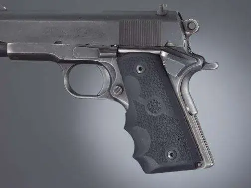 Officers Model Rubber Grip with Finger Grooves Black