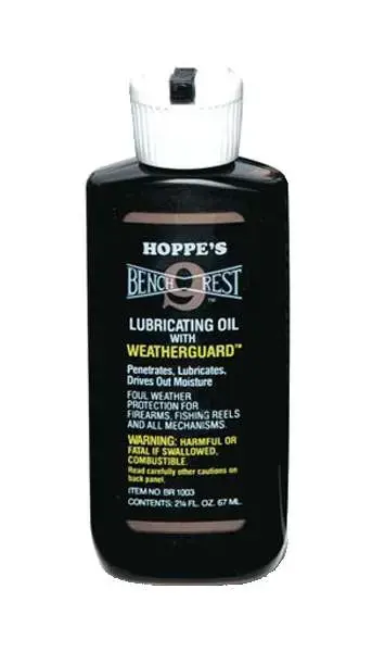 Hoppes BR1003 Bench Rest Lubricating Oil with Weatherguard 2.50 oz Squeeze Bottle 10 Pack