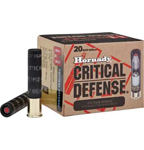 Hornady Critical Defense 410 Polymer Tip FTX Slug and Two Round Balls 2-1/2" 20 Count