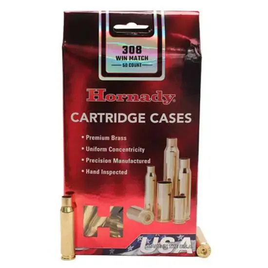 Hornady 8661 308 Win Rifle Brass 50 Per Box