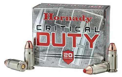 Hornady Critical Duty, 9mm, FlexLock, 135 Grain, 25 rounds.