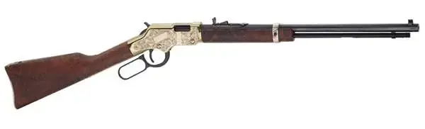 Henry H004VD3 Golden Boy Deluxe Engraved 3rd Edition 17 HMR 11+1 20" Brasslite American Walnut Right Hand