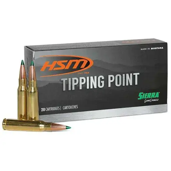 HSM 65CREEDMOOR4 Tipping Point 6.5 Creedmoor 130 gr Sierra GameChanger 20 Round Box