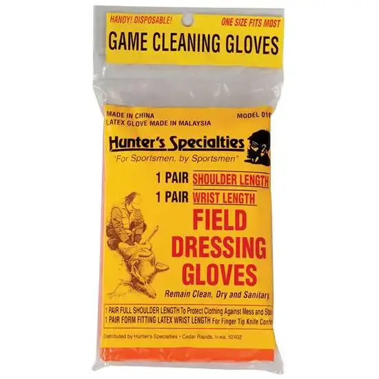 Hunters Specialties 100047 Field Dressing Deluxe Short/Full Length Latex 2 Per Pack