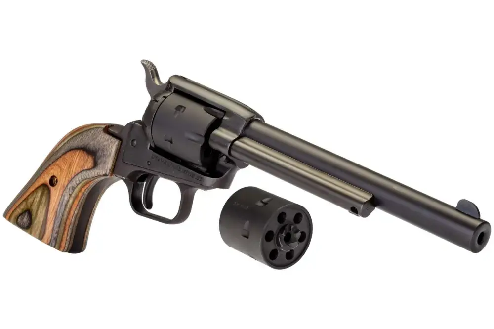 Heritage Mfg RR22MBS6 Rough Rider Small Bore 22LR,22 WMR 6 Round 6.50" Black Camo Laminate Grip