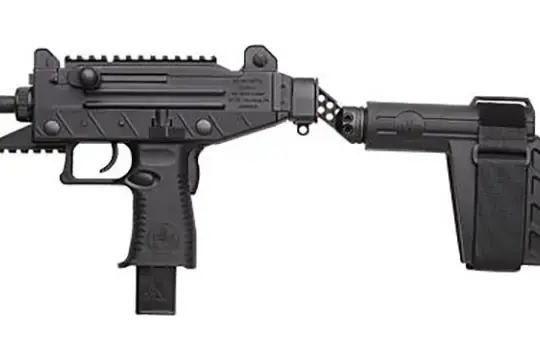 IWI US UPP9SB Uzi Pro 9mm Luger 4.50" 25+1 Black Hard Coat Anodized Black Polymer Grip Side Folding Pistol Brace