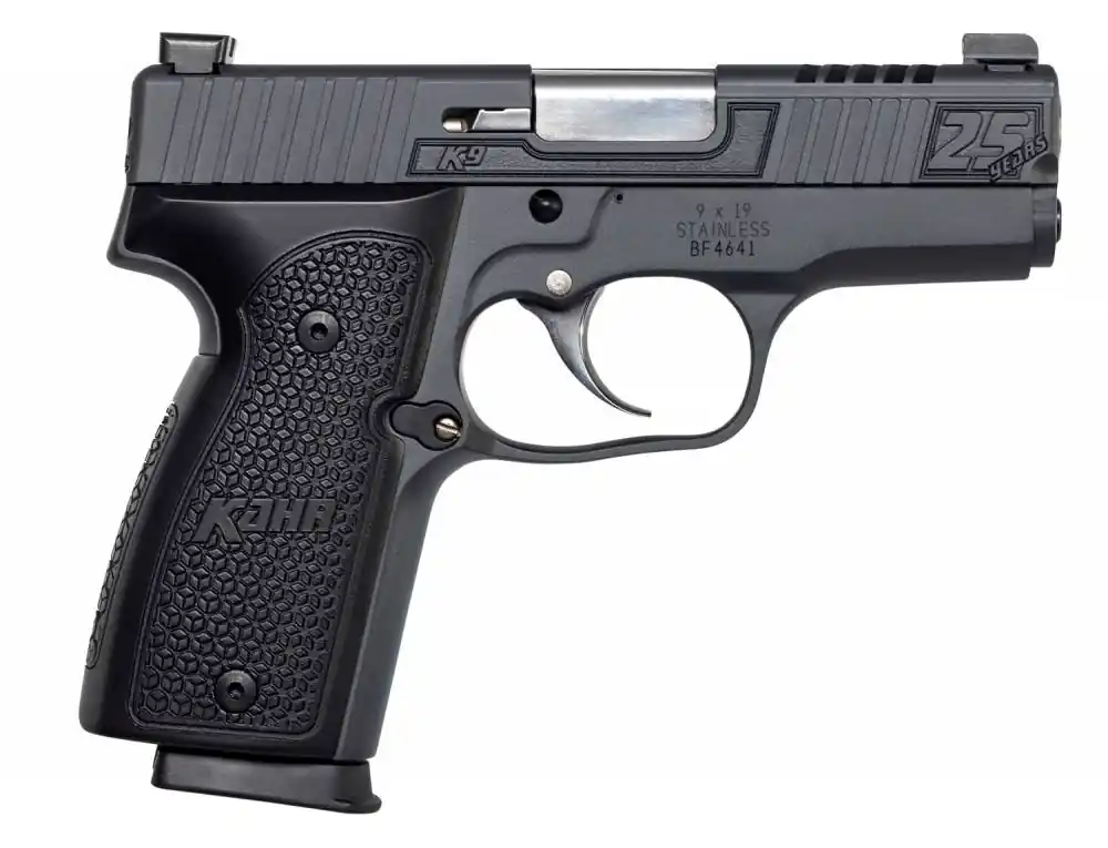 Kahr Arms K9094NC1 K9 25th Anniversary 9mm Luger 3.50" 7+1 Sniper Gray Cerakote Black Hogue Aluminum Grip
