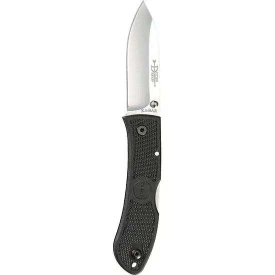 Ka-Bar 4062 Dozier 3" Drop Point Plain AUS 8A Steel Zytel Black Handle Folding