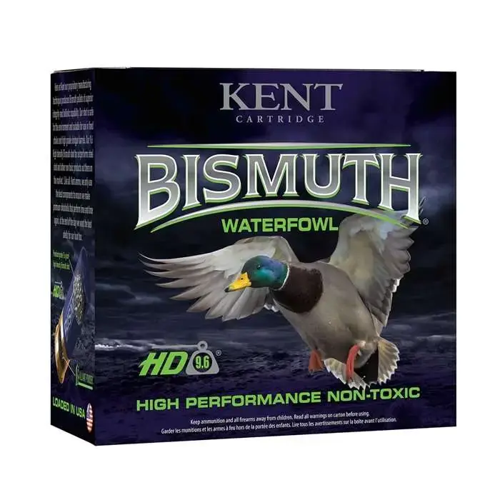 Kent Cartridge B123W404 Bismuth Waterfowl 12 Gauge 3 1 3/8 oz 4 Shot 25 Round Box