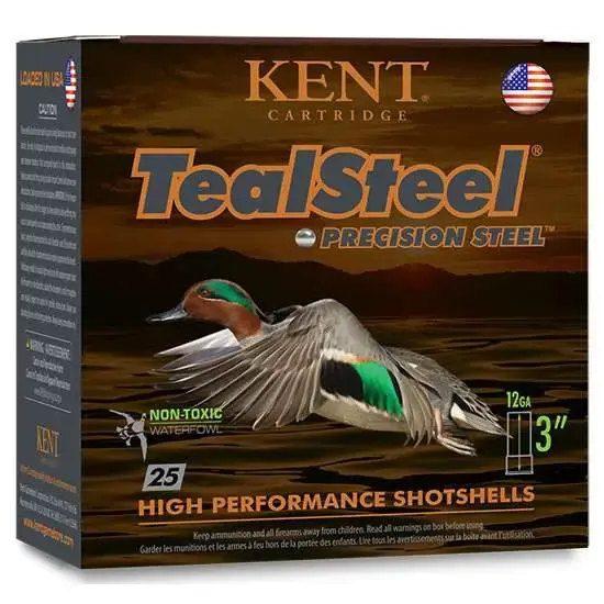 Kent Cartridge KTS123365 Teal Steel Steel Waterfowl 12 ga 3" 1-1/4 oz 5 Shot25Bx