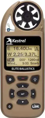 KestrelMeters 0857ALTAN 5700 Elite Weather Meter Tan AA Link Connectivity Applied Ballistics