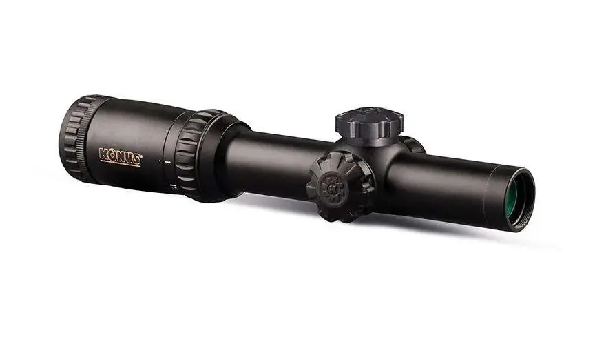 Konus 7182 KonusPro M-30 1-6x 24mm Obj 109-16.7 ft @ 100 yds FOV Black Matte Finish Dual Illuminated Red/Blue Engraved Circle Dot