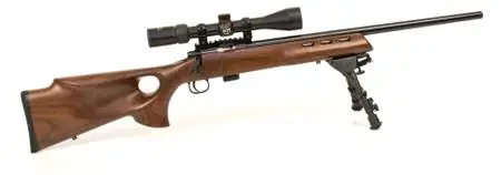 Crickett KSA20030 722 Varmint Package 22 LR 7+1 20" Walnut Fixed Thumbhole Stock Blued Right Hand