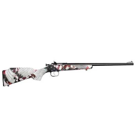 Crickett KSA2168 Crickett 22 LR 1 16.13" Blued American Flag w/Amendment Right Youth/Compact Hand