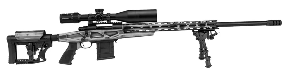 Howa HRCA73127USG American Flag Chassis 308 Win 20" 10+1 Black American Flag Grayscale Cerakote 6 Position Luth-AR MBA-4 w/Aluminum Chassis Stock