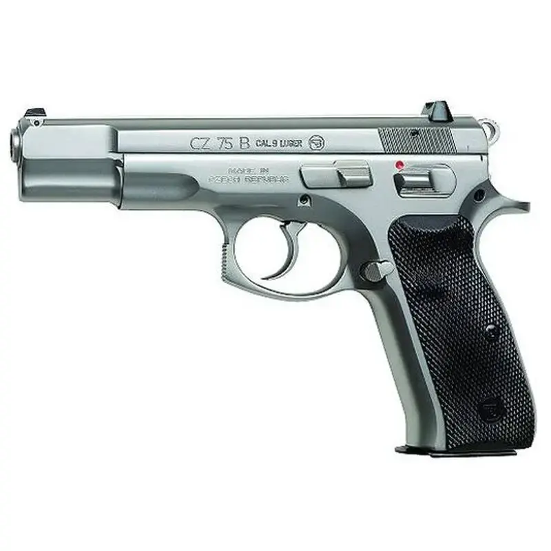 CZ 01108 CZ 75 9mm Luger Single/Double 4.60" 10+1 Black Synthetic Grip Stainless Steel Slide